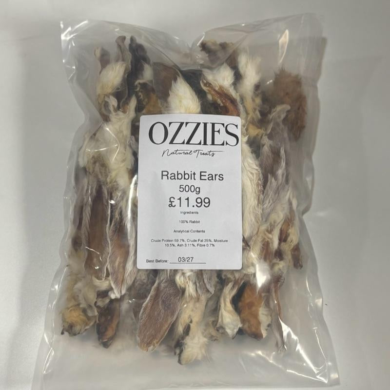 Natural Hairy Rabbit Ears - dogs from 12 weeks