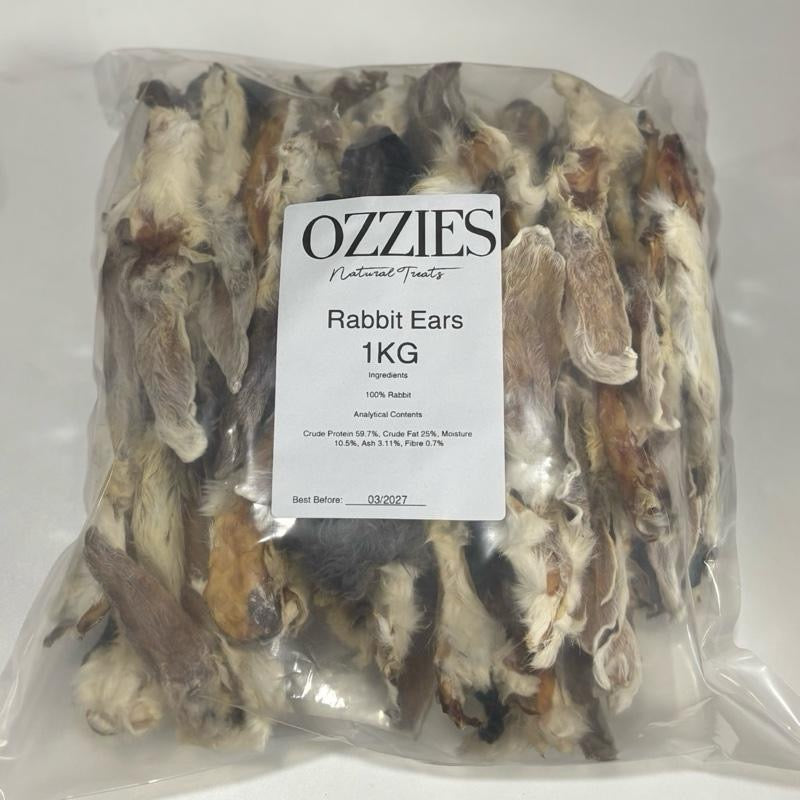Natural Hairy Rabbit Ears - dogs from 12 weeks