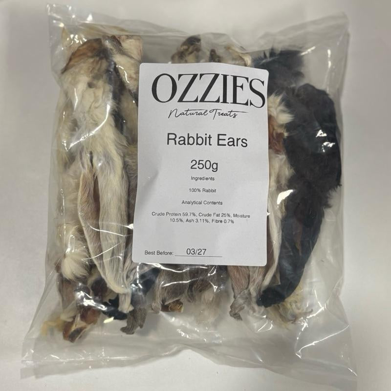 Natural Hairy Rabbit Ears - dogs from 12 weeks